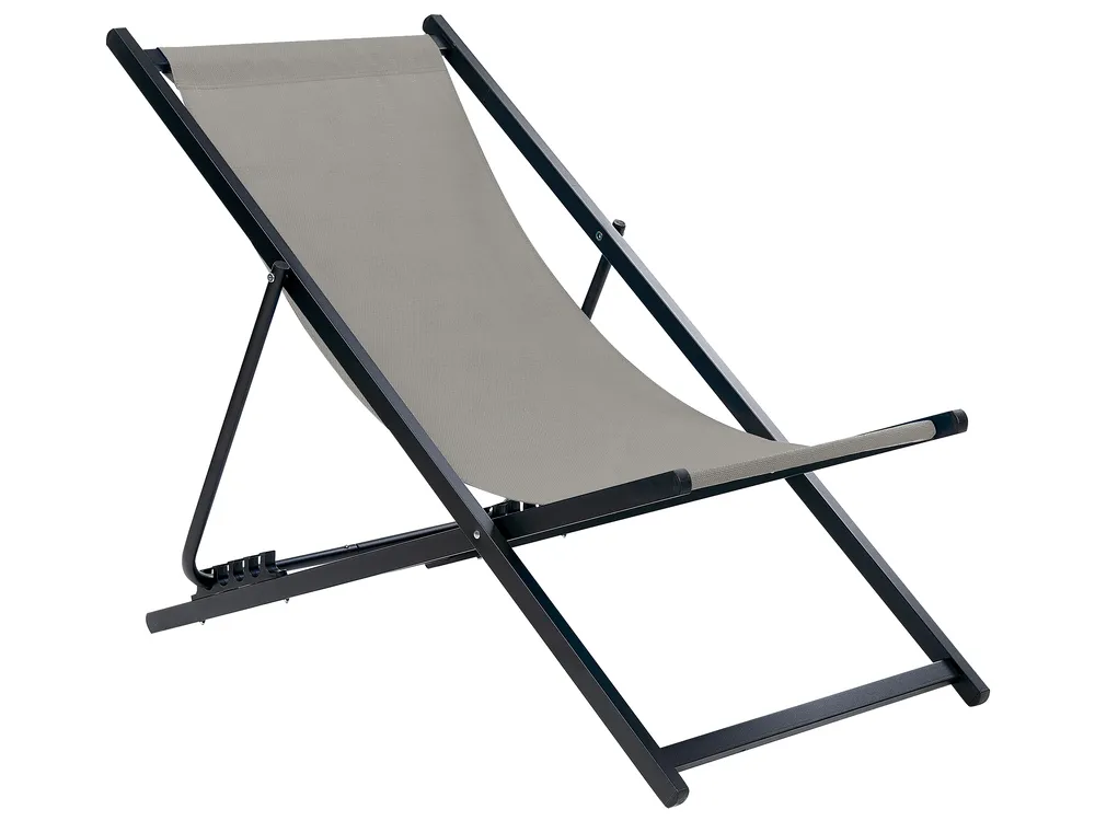 Folding Deck Chair LOCRI II Metal Grey_857223