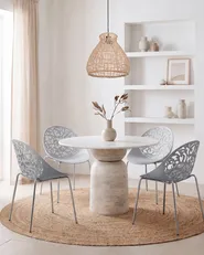Set of 4 Dining Chairs MUMFORD Light Grey_679349