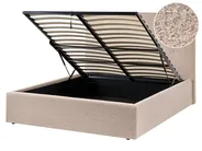 Ottoman Bed LORIENT Boucle Beige 140 x 200 cm (EU Double)_1040221