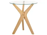Side Table VALLEY Tempered Glass Light Brown_868672