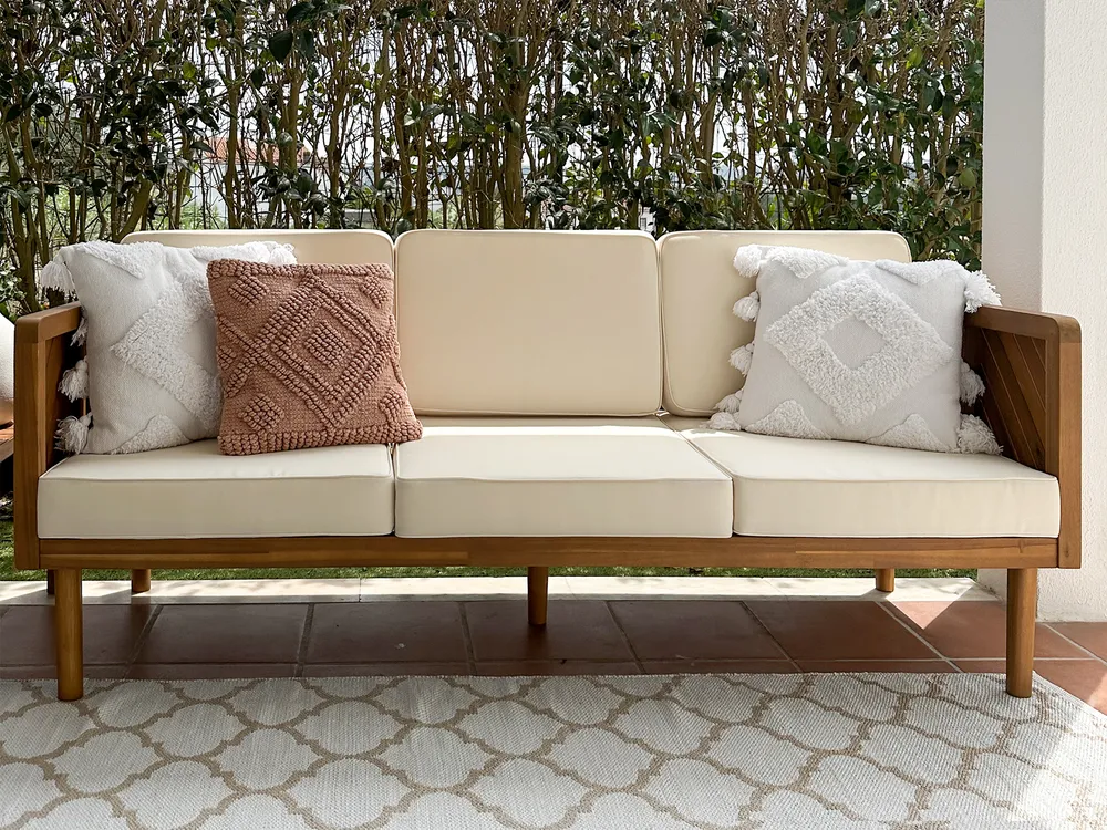 Garden Sofa 3 Seater BARATTI Acacia Wood Brown_884658