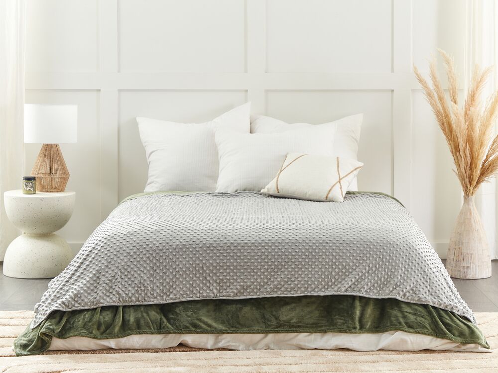 Weighted Blanket Cover CALLISTO 135 x 200 cm Polyester Light Grey