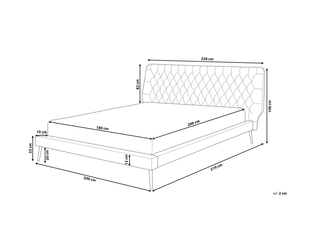 Bed Faux Leather ESSONNE 180 x 200 cm (EU Super King) Grey_774158
