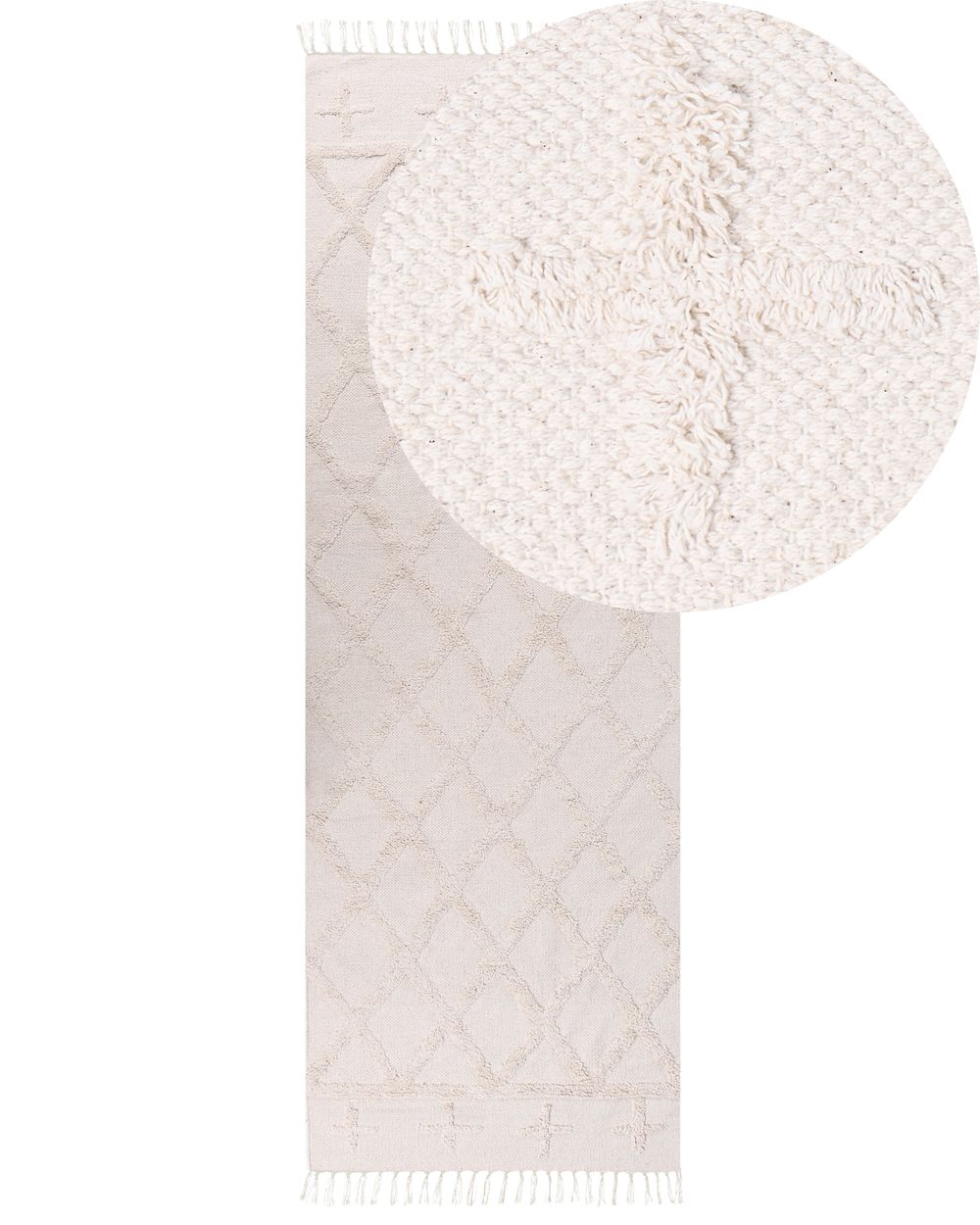 Teppe TOZLU Beige 80 x 230 cm Bomull
