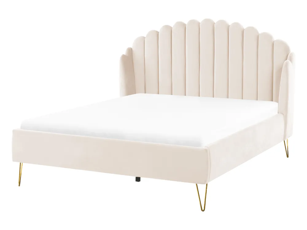Velvet Bed Beige AMBILLOU Various Sizes