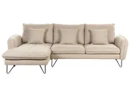Corner Sofa 3 Seater SERSAN Chenille Beige Right Hand_929117