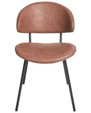 Set of 2 Dining Chairs KIANA Faux Leather Brown_938991