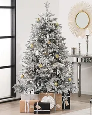 Artificial Snowy Christmas Tree FORAKER 180 cm White_783310