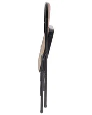 Set of 4 Folding Chairs SPARKS Metal Beige/ Black_938667