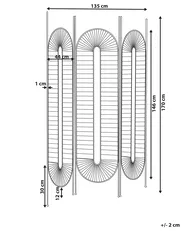 Tilanjakaja 3 paneelia NOALE 135 cm 170 cm Musta_936159