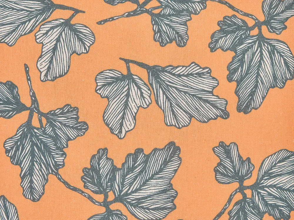 Set med 2 prydnadskuddar SPIREA 45 x 45 cm Orange Svart Växtmotiv_857731