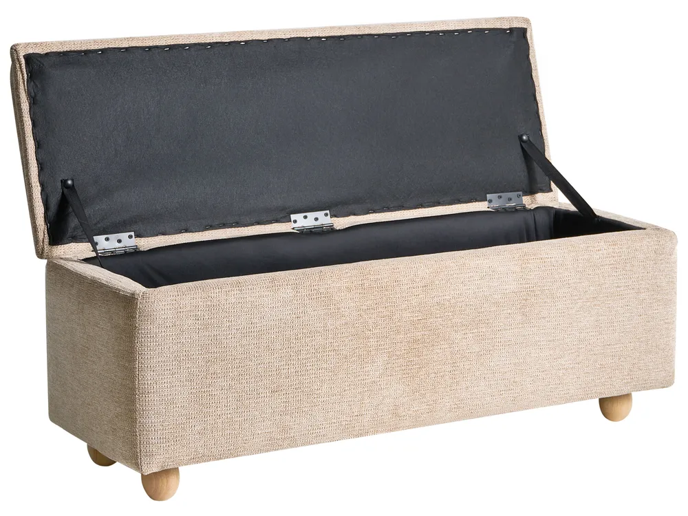 Upholstered Storage Bench SALIDA Fabric Beige_1038304