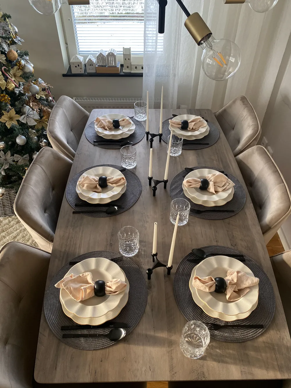 Set of 2 Dining Chairs JASMIN Velvet Taupe_820601