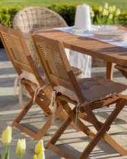 Garden Dining Set 4 Seater PARAGGI Certified Acacia Wood Dark Brown_994163