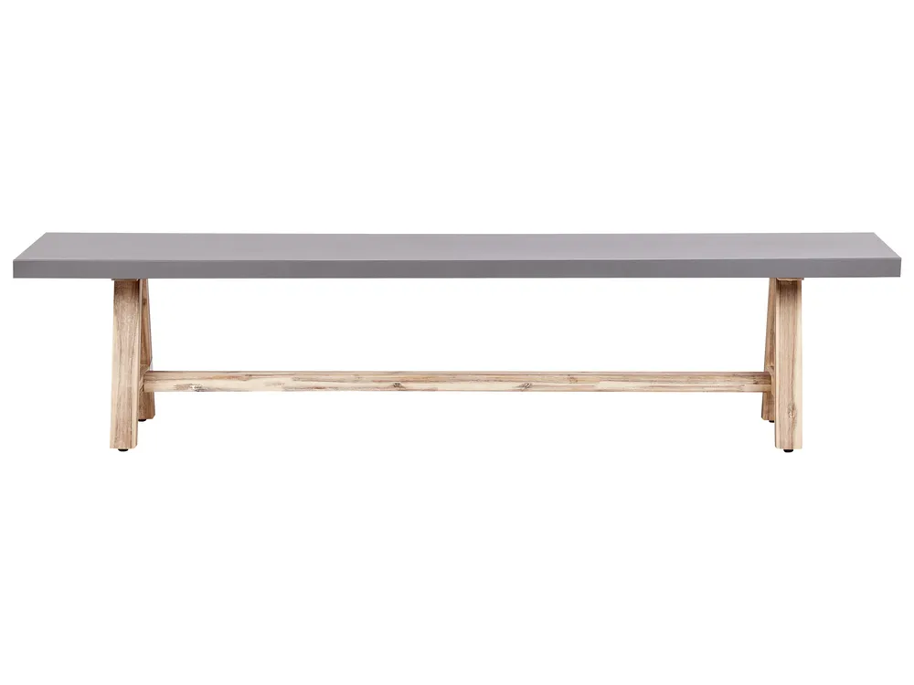 Garden Dining Set with Benches 6 Seater TONNARE Concrete Grey_930635