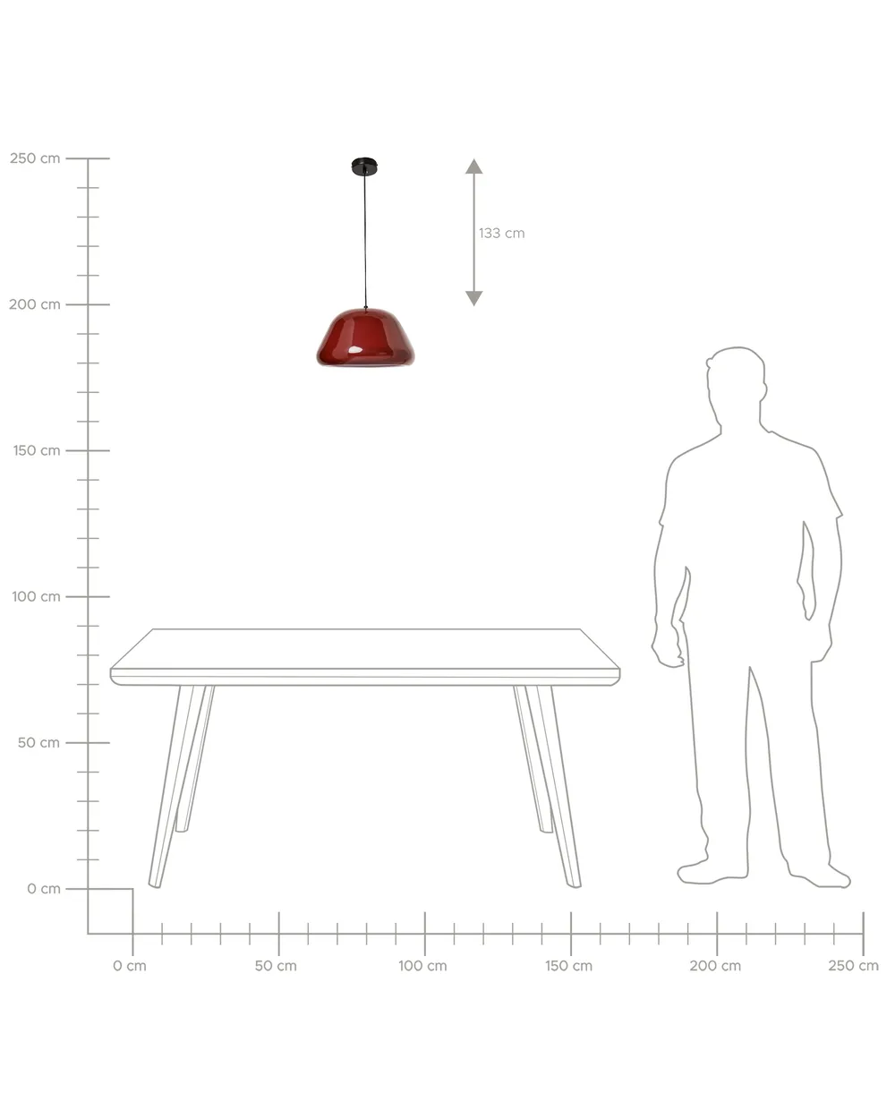 Pendellampa JOKU Metall Röd_987765