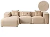 Corner Sofa DOLVA Corduroy Beige Right Hand