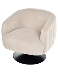 Swivel Armchair NORAGER Fabric Light Beige_1165191