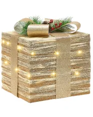 Set med 3 juldekorationer LED TOFTE 20/25/30 cm Julklappar Guld_1025135