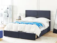 Ottoman Bed VERNOYES Velvet Black 160 x 200 cm (EU King Size)_861444