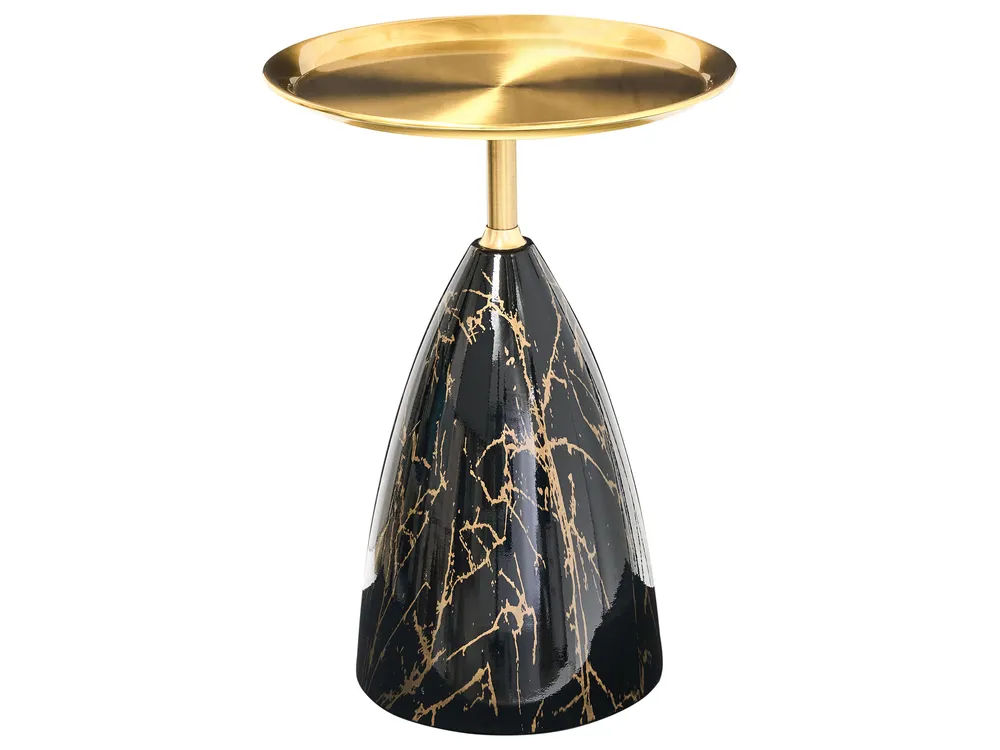 Side Table STORM Metal Marble/ Gold