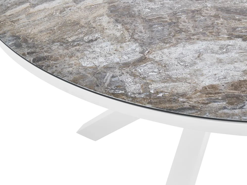 Garden Dining Table MALETTO 120 cm 120 cm Glass Dark Grey_922946
