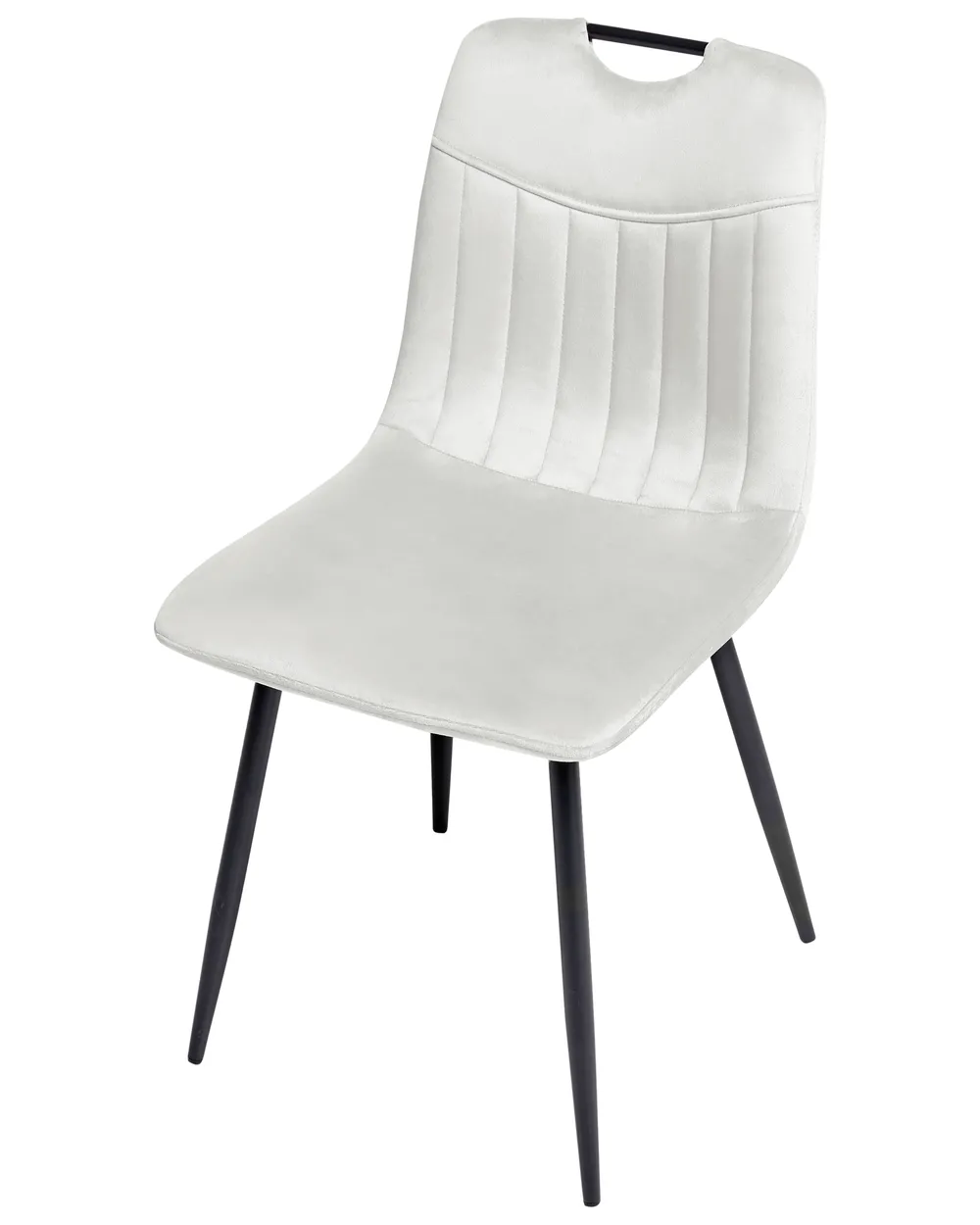 Set med 4 matstolar ARGYLE Sammet Off-White_995837