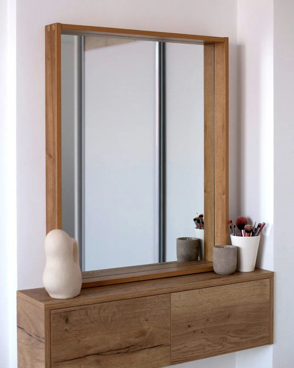 Wall Mirror ROSELL 80 cm 65 cm Light Brown_983123