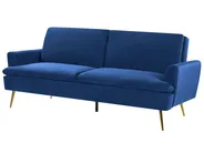 Bäddsoffa 3-sits VETTRE Sammet Marinblå_787963