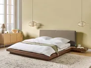 Bed Boucle ZEN 160 x 200 cm (EU King Size) Brown Ash Wood_1079957