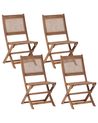 Set of 4 Garden Chairs PARAGGI Certified Acacia Wood Dark Brown
