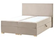 Divan Bed with Storage MAJOR Fabric Taupe 140 x 200 cm (EU Double)_1028152