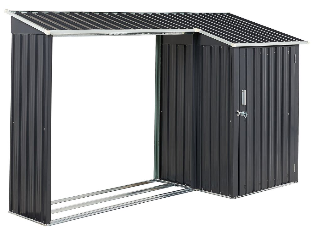 Redskapsbod AOSTA 270 cm 105 cm Metall Svart