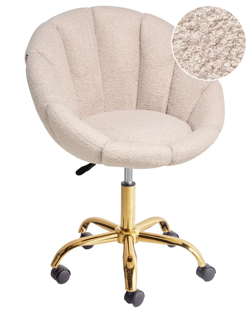 Desk Chair ANNABELLE Boucle Beige