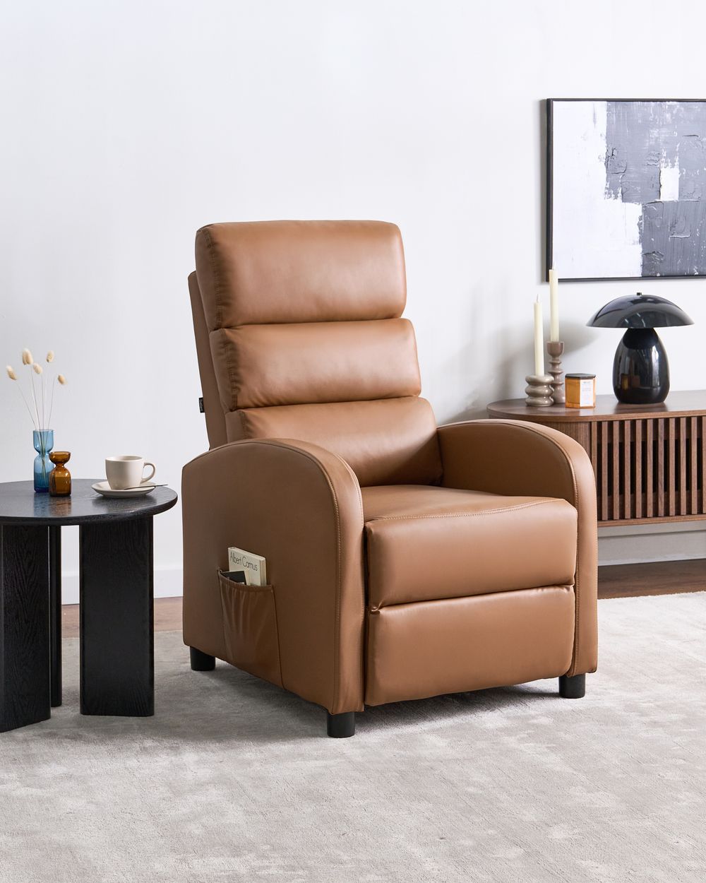 Recliner Chair OTUS Faux Leather Brown