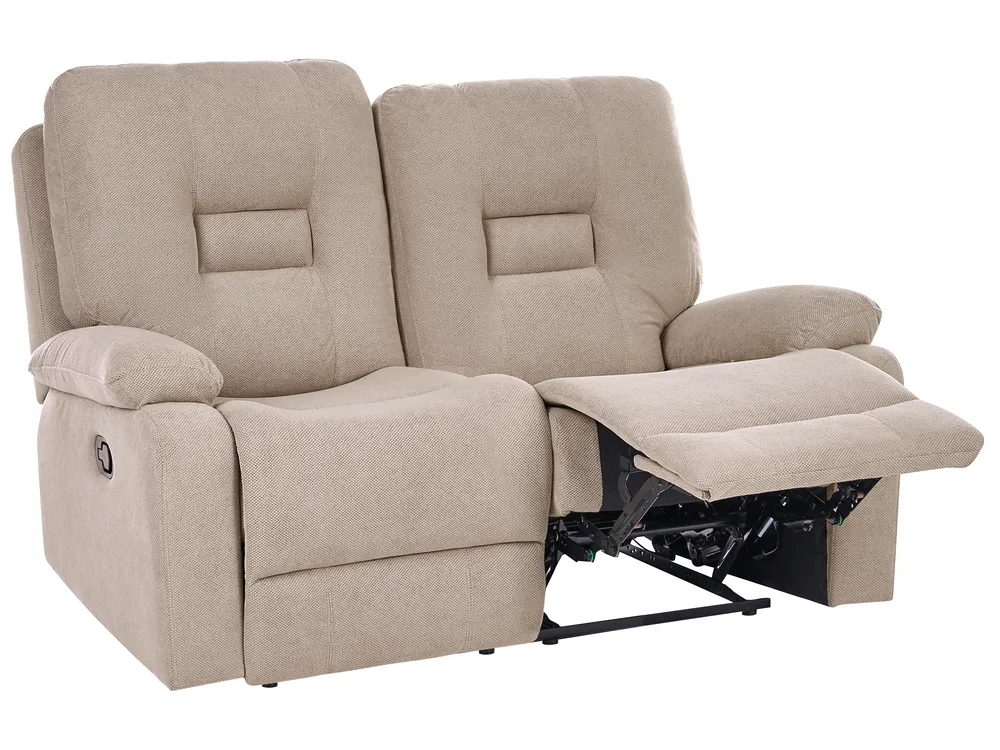 Manual Recliner Sofa 2 Seater BERGEN Fabric Taupe