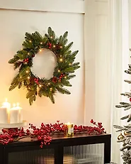 Christmas Wreath LED WHITEHORN 50 cm Dark Green_1184848