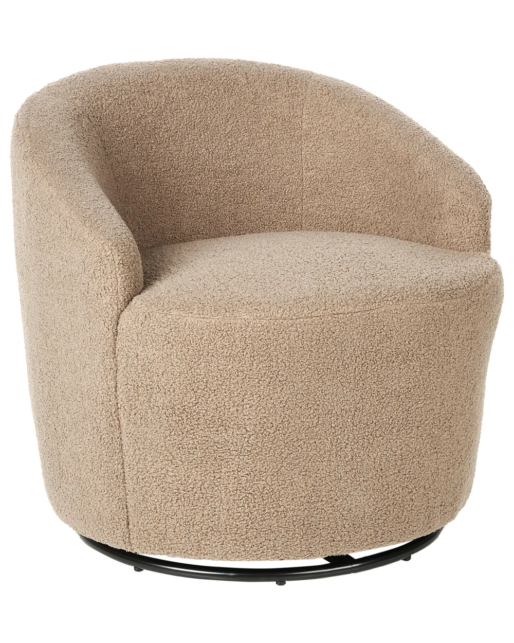 Swivel Armchair DAVIK Boucle Taupe_943661