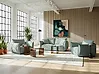 Living Room Set 5 Seater KUNES Fabric Light Green