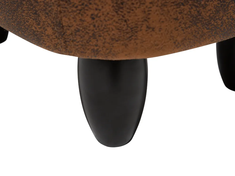 Storage Animal Stool HIPPO Hippo Faux Leather Brown_710403