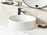 Countertop Basin TEBAR ⌀ 400 mm Ceramic Off-White_923394