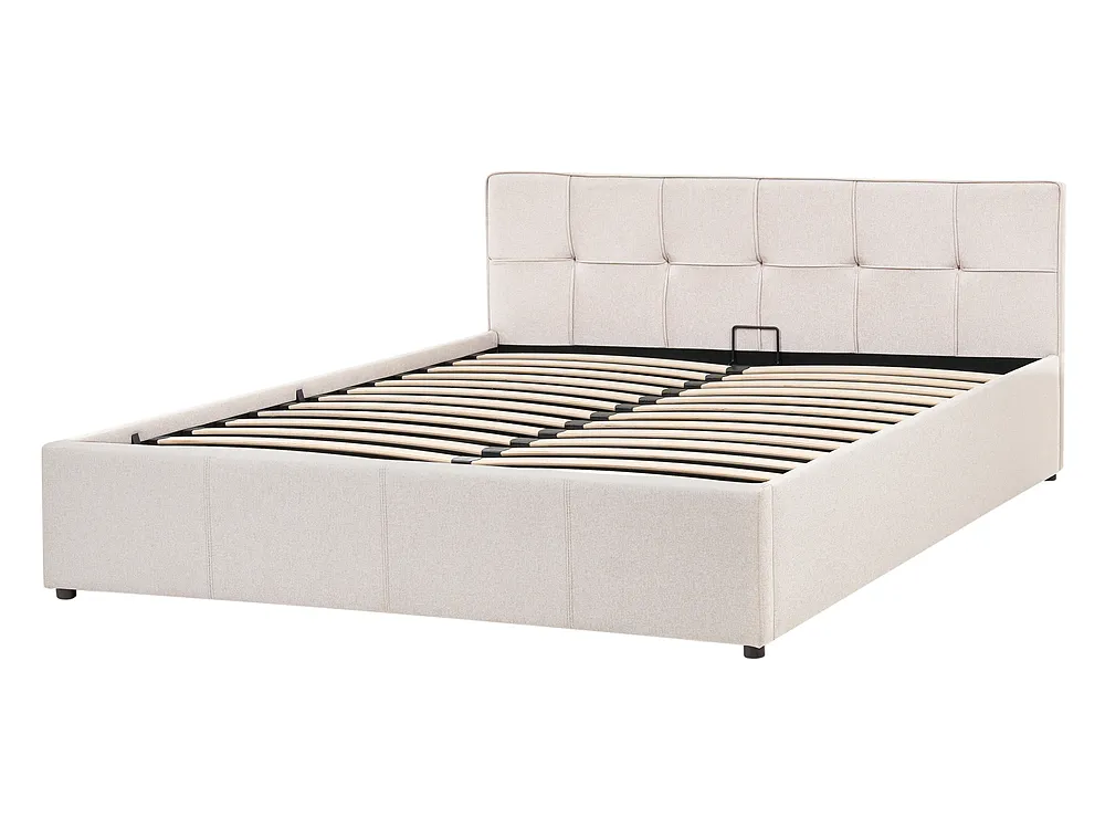 Seng med oppbevaring LAURESSES Lys beige 140 x 200 cm_1153485