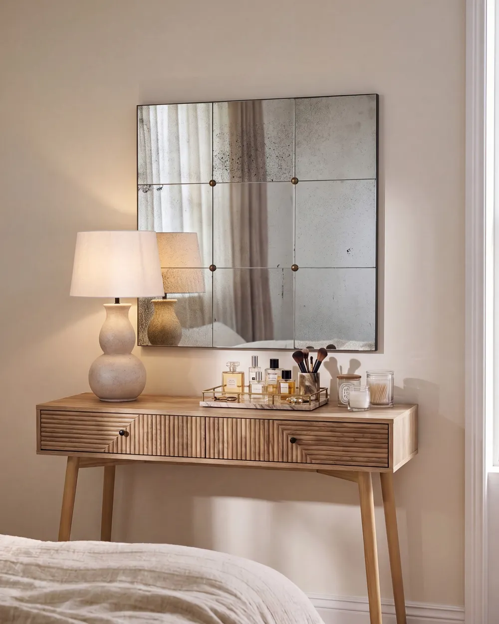 Wall Mirror RIMONT 80 cm 80 cm Glass Black_1099624