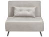 Single Sofa Bed FARRIS Velvet Light Grey