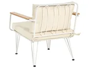 Garden Lounge Set with Table 4 Seater MONTESILVANO Metal Light Beige_862681