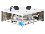 Hörnbubbelbadkar med LED MANRESA 225 x 160 cm med inbyggd Bluetooth-högtalare Vit_1029633