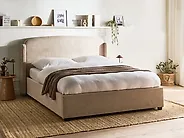Ottoman Bed BERNAY Fabric Taupe 160 x 200 cm (EU King Size)_1184980