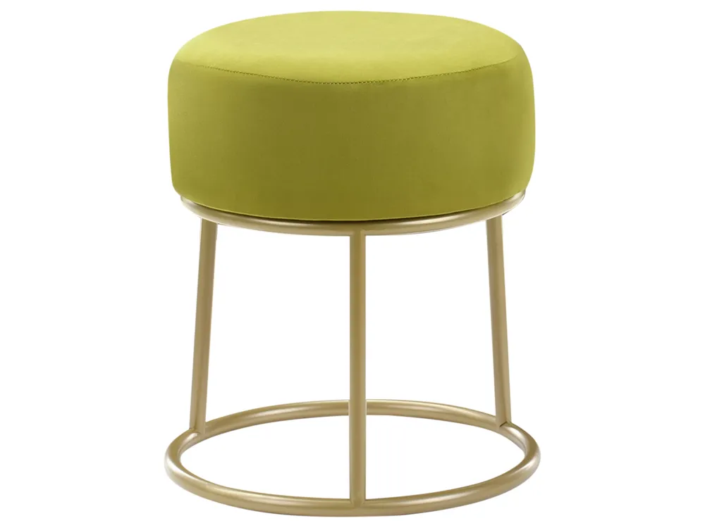 Footstool DELCO Velvet Lime Green