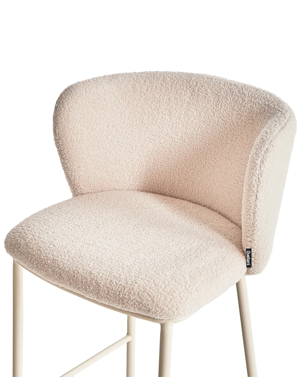 Set of 2 Bar Chairs MINA II Boucle Light Beige_1032830