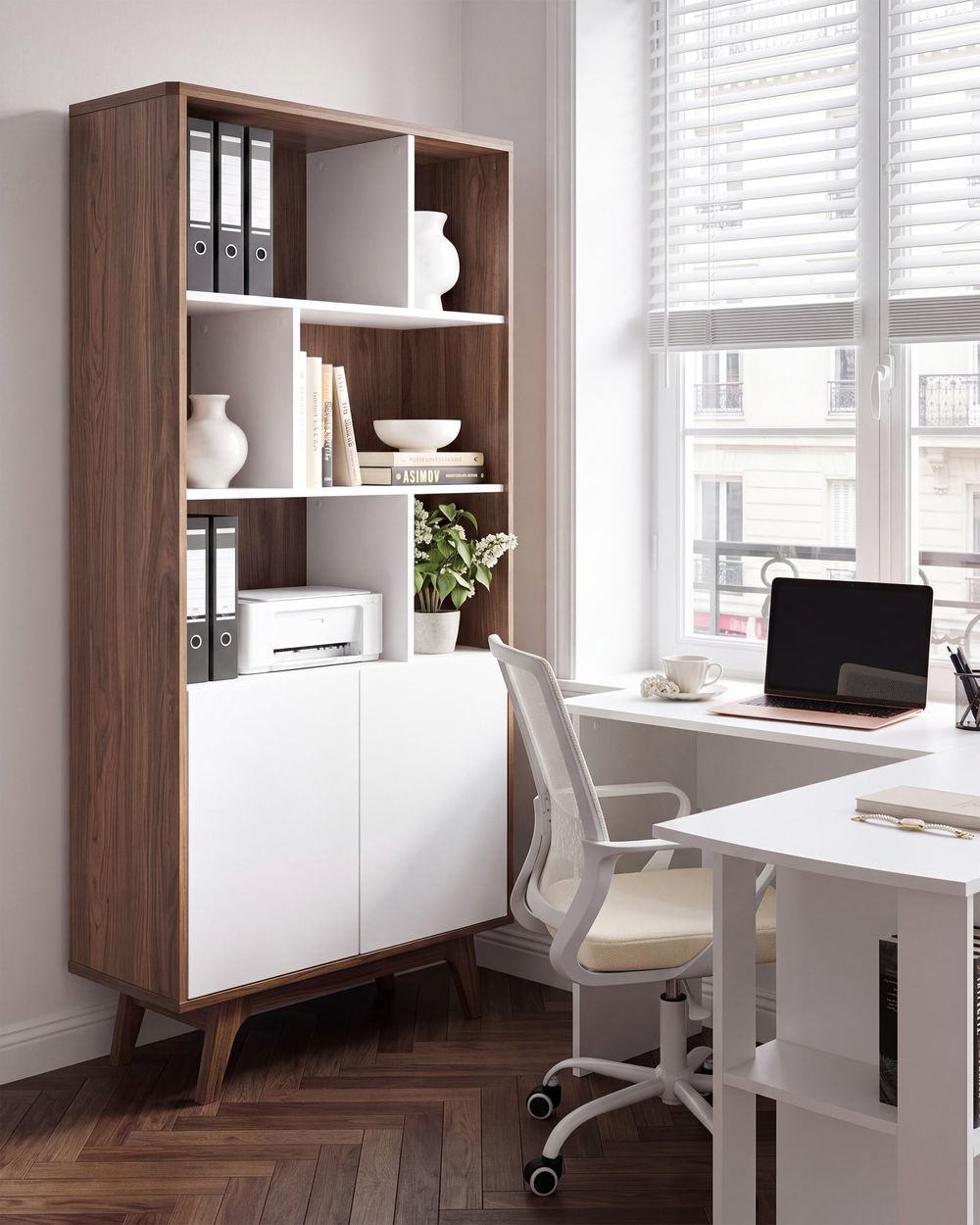 Hylla COLUMBUS 182 cm Brun/ Vit